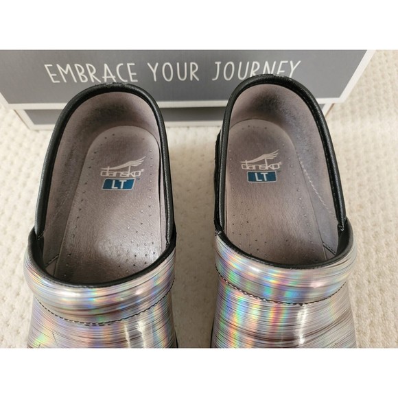 DANSKO LT Pro Prism Metallic Patent Leather Nursing Clog Shoe  39 - Picture 7 of 9